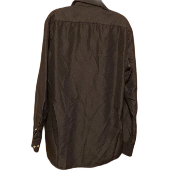 Zylos Mens Funky Print Grey Button Down Dress Shirt Medium 15-15 1/2 - Picture 6 of 7